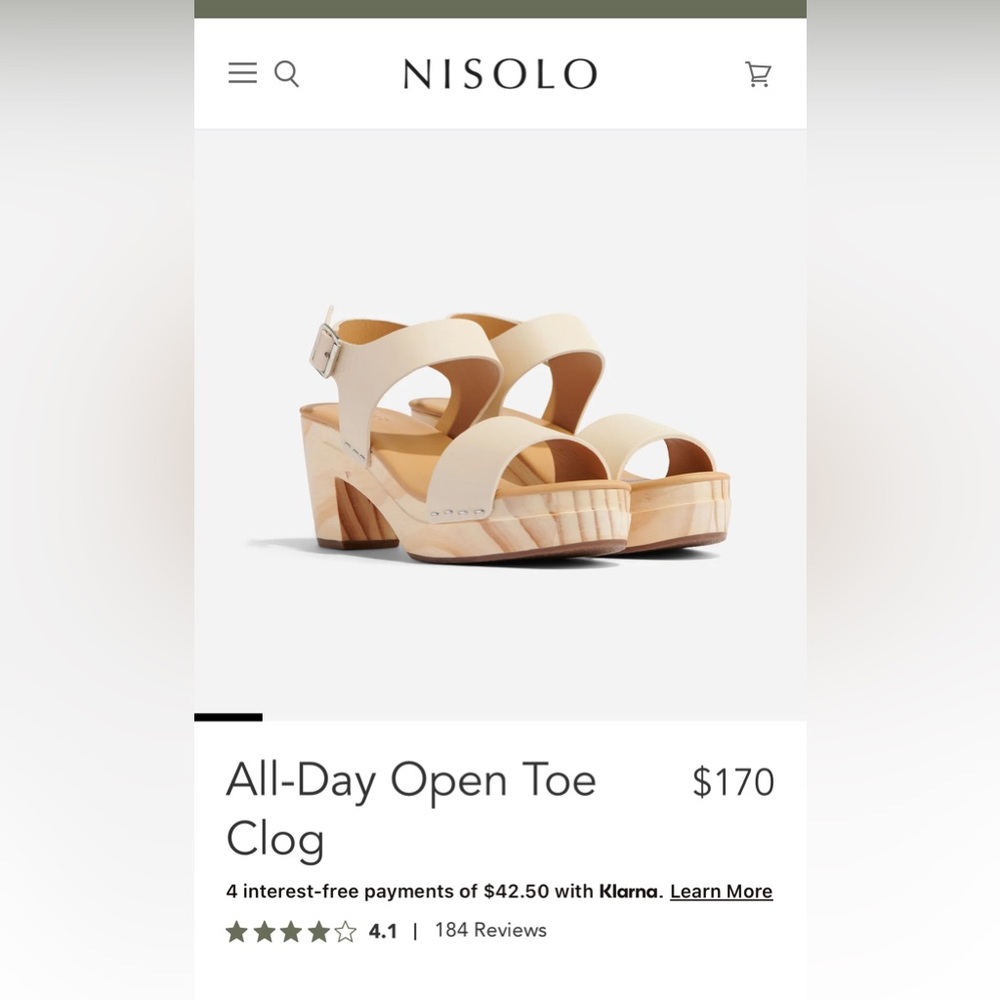 Nisolo All Day Open Toe Clog